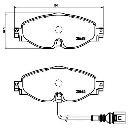 

Комплект передних тормозных колодок Hella 8DB355020191