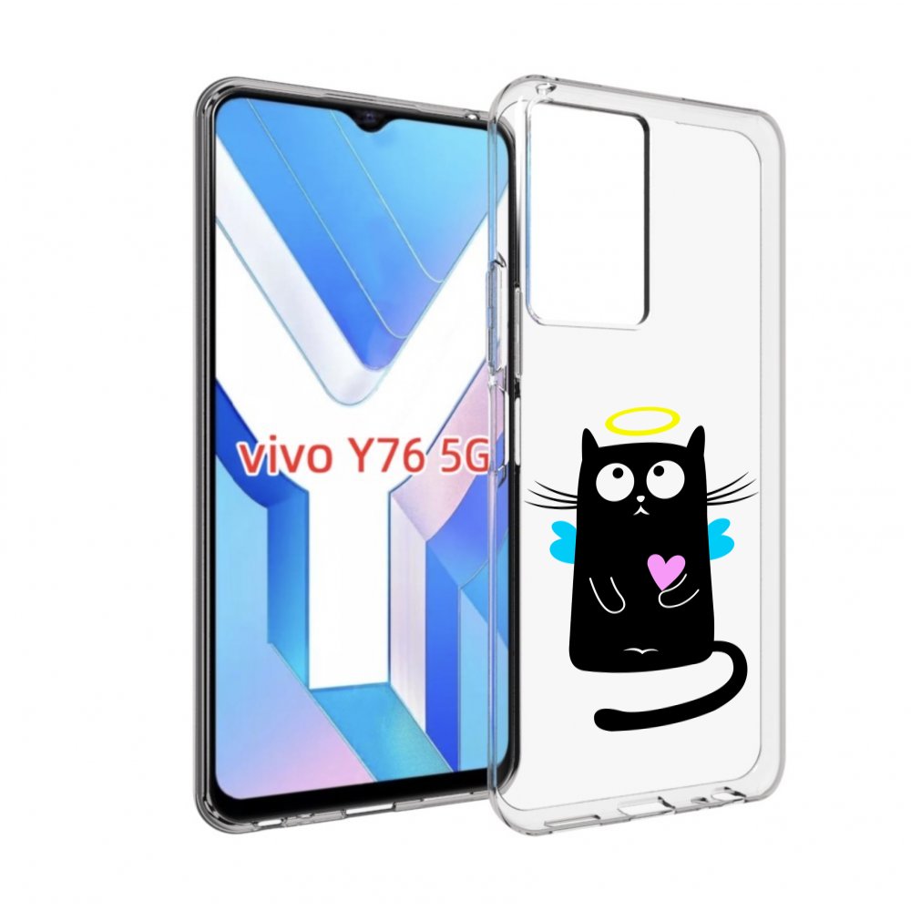 

Чехол MyPads Кот ангелок для Vivo Y76 5G, Прозрачный, Tocco
