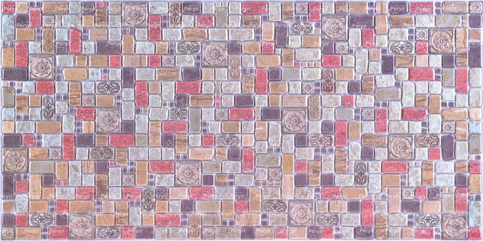 

Панель листовая ПВХ «Стандарт» мозаика Травертин корица 957х480 пленка 0,4мм Регул