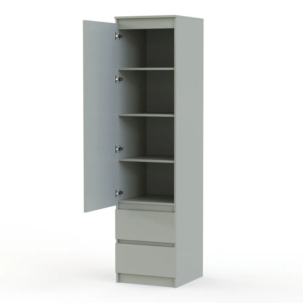 

Шкаф BestMebel Мальм с ящиками 500*500*2100, серый, Мальм с ящиками
