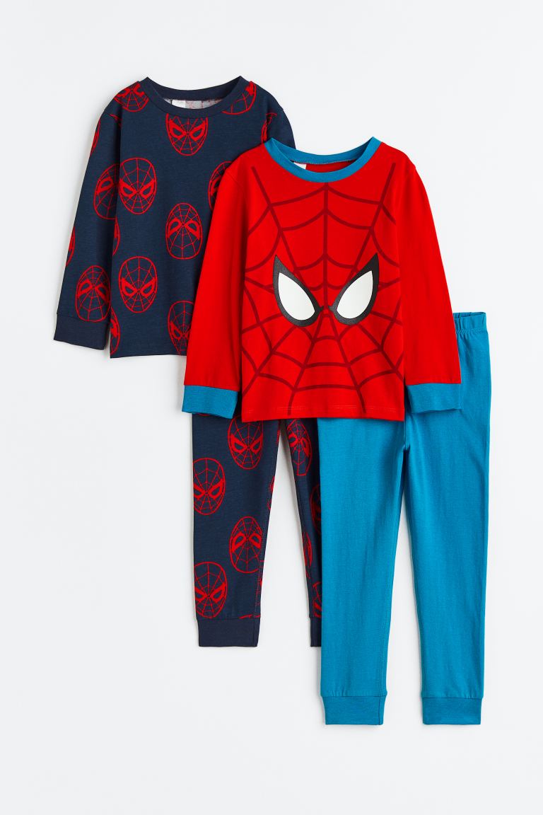 Пижама детская 2 шт. H&M 1123768, цвет красный/разноцветный, 110 (доставка из-за рубежа)