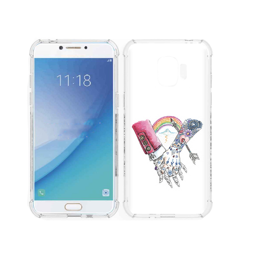 

Чехол MyPads Tocco для Samsung Galaxy J2 Pro (2018) абстракция руки в татуировках, Прозрачный, Tocco