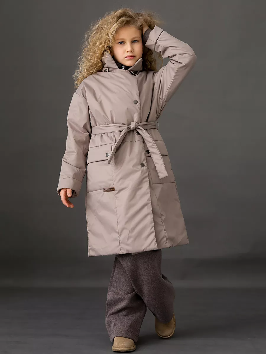 

Пальто детское Minidino В-П-001/1, серо-бежевый, 152, В-П-001/1