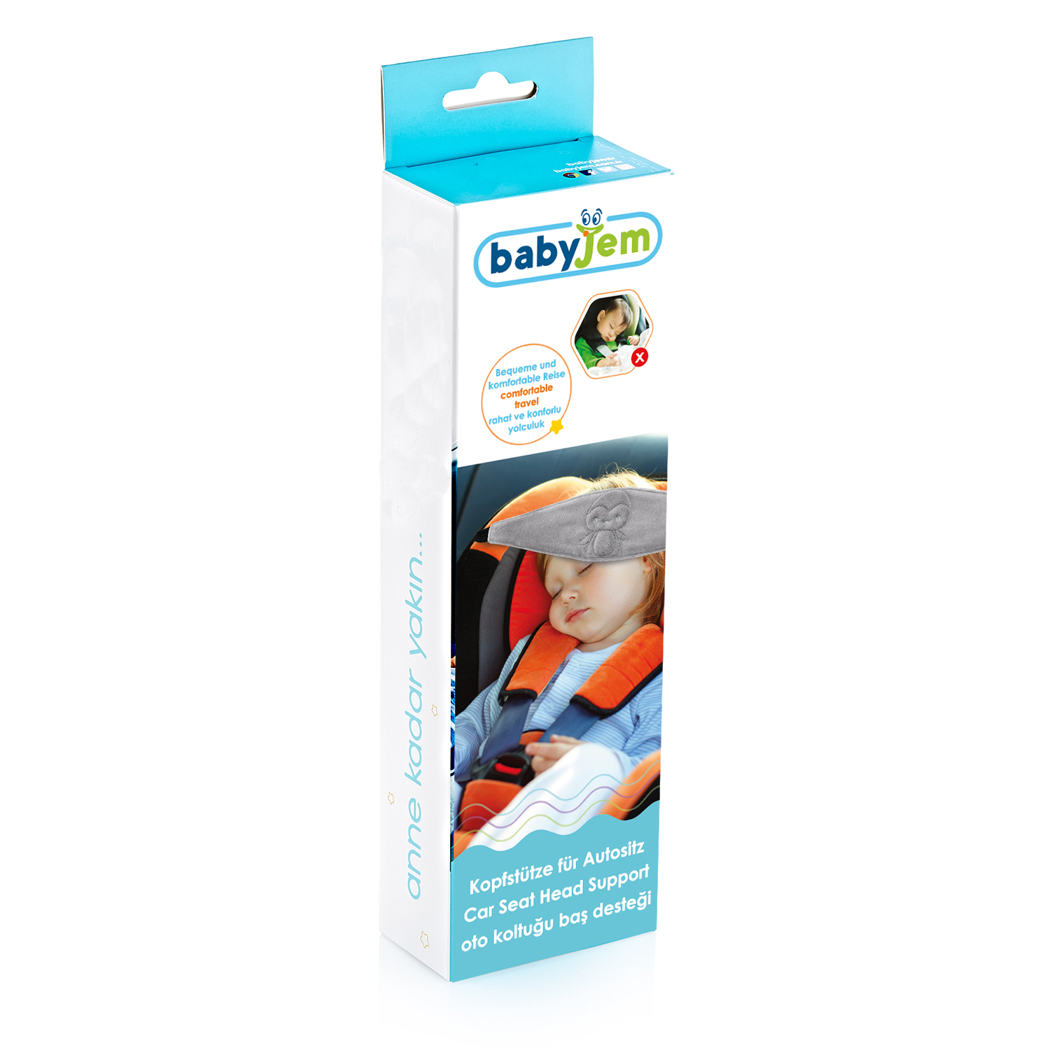 Опора для поддержки головы в автокресле BabyJem Grey 517 1274₽