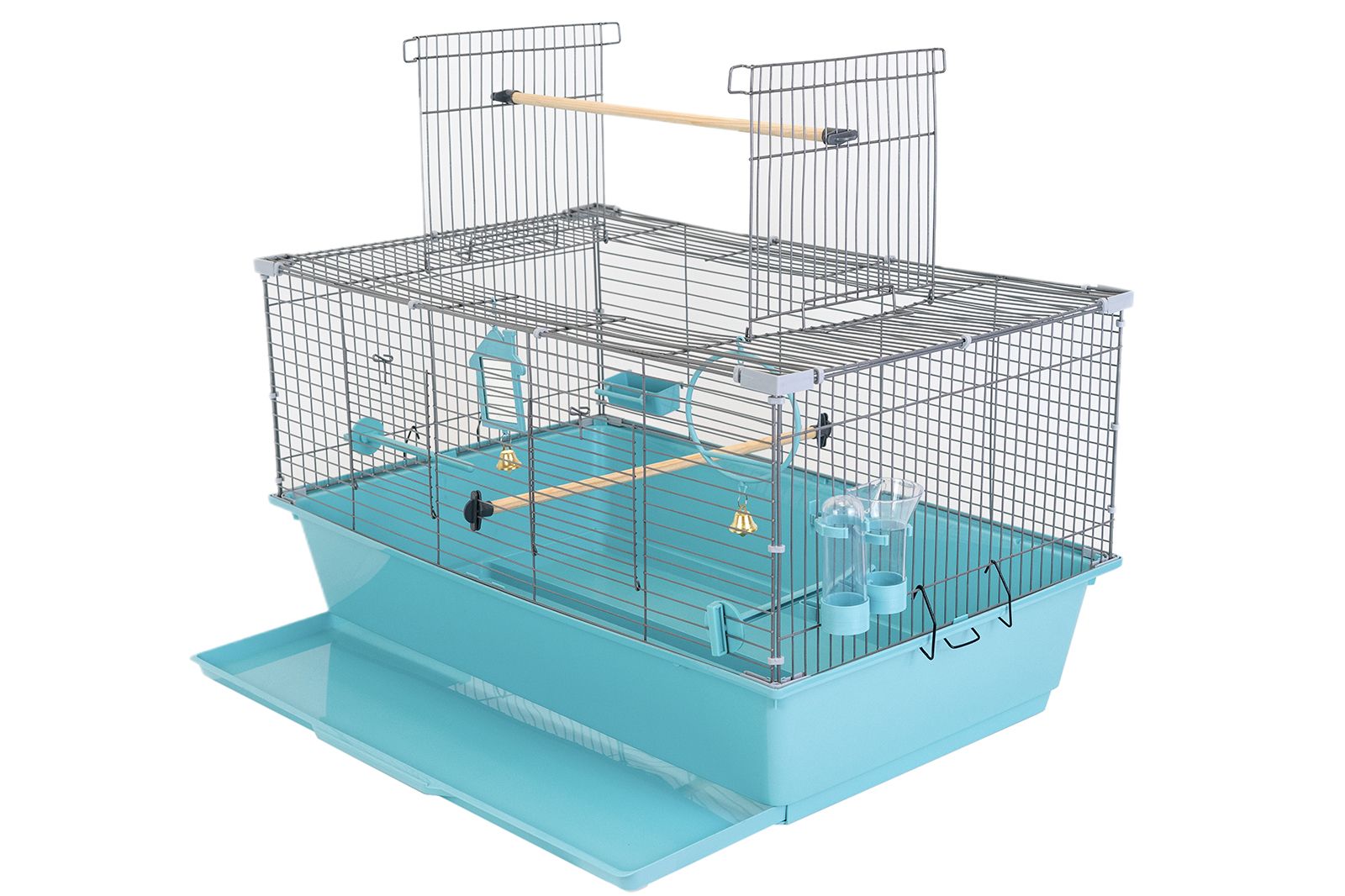 Клетка для птиц PetTails Наоми-1 , разборная, бирюза, металл, 78х48х46 см