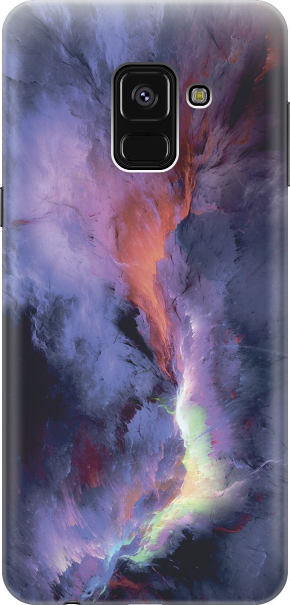 

Чехол на Samsung Galaxy A8+ (2018) с принтом "Гром и молния", Фиолетовый;черный, 7222