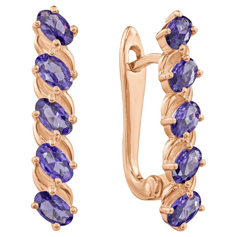 

Серьги из серебра с кристаллом ювелирным LAZURIT-ONLINE 8297RG, 8297RG