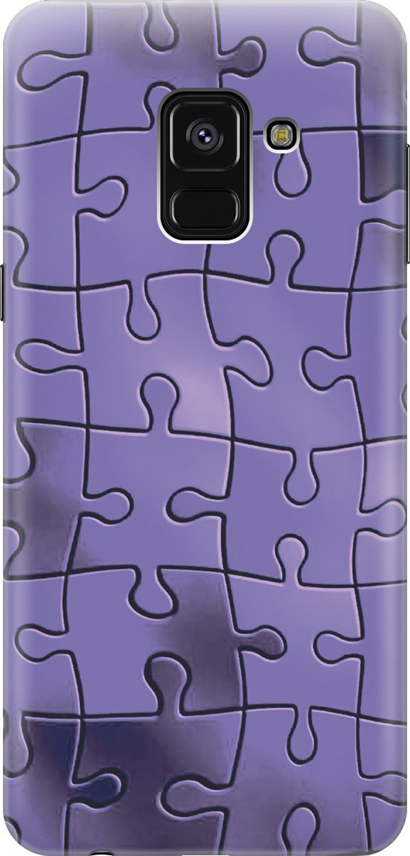 

Чехол на Samsung Galaxy A8+ (2018) с принтом "Фиолетовый пазл", Фиолетовый;черный, 4650