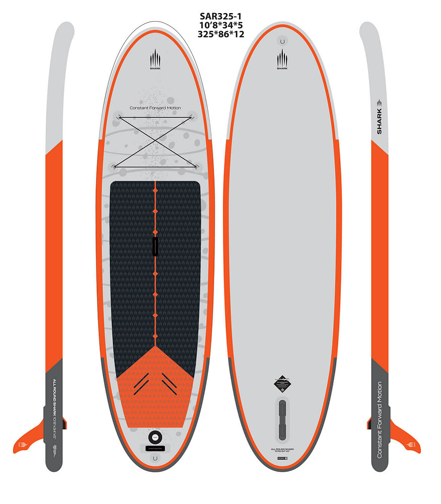 SUP-борд Shark All Round 325x86x12 см grey/orange