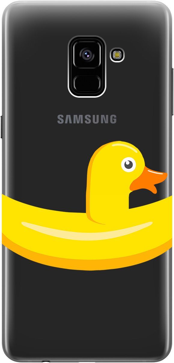 

Чехол на Samsung Galaxy A8+ (2018) "Duck Swim Ring" прозрачный, Прозрачный;белый, 5407