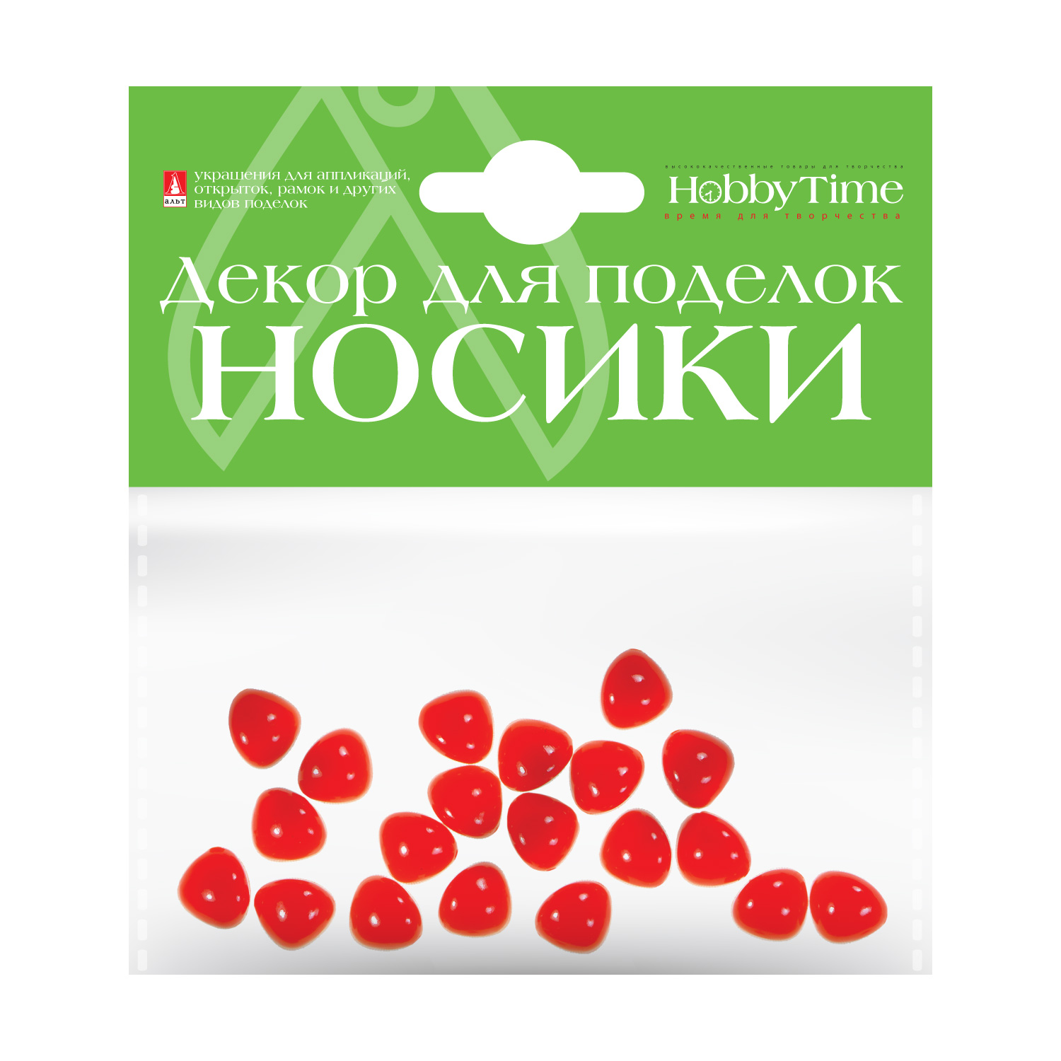 

Декоративные элементы "НОСИКИ" КРАСНЫЕ 10Х10ММ, Разноцветный