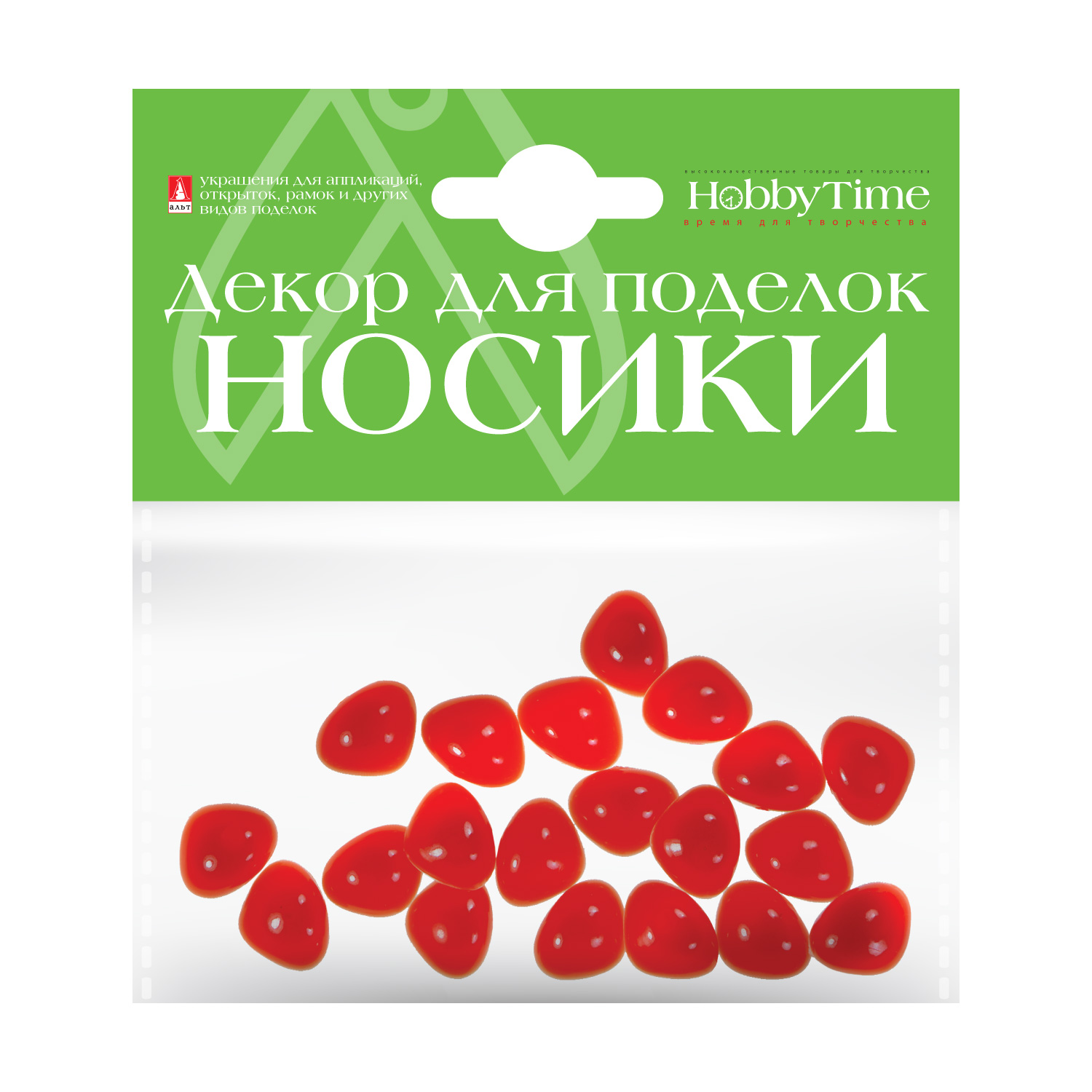 

Декоративные элементы "НОСИКИ" КРАСНЫЕ 15Х12ММ, Разноцветный
