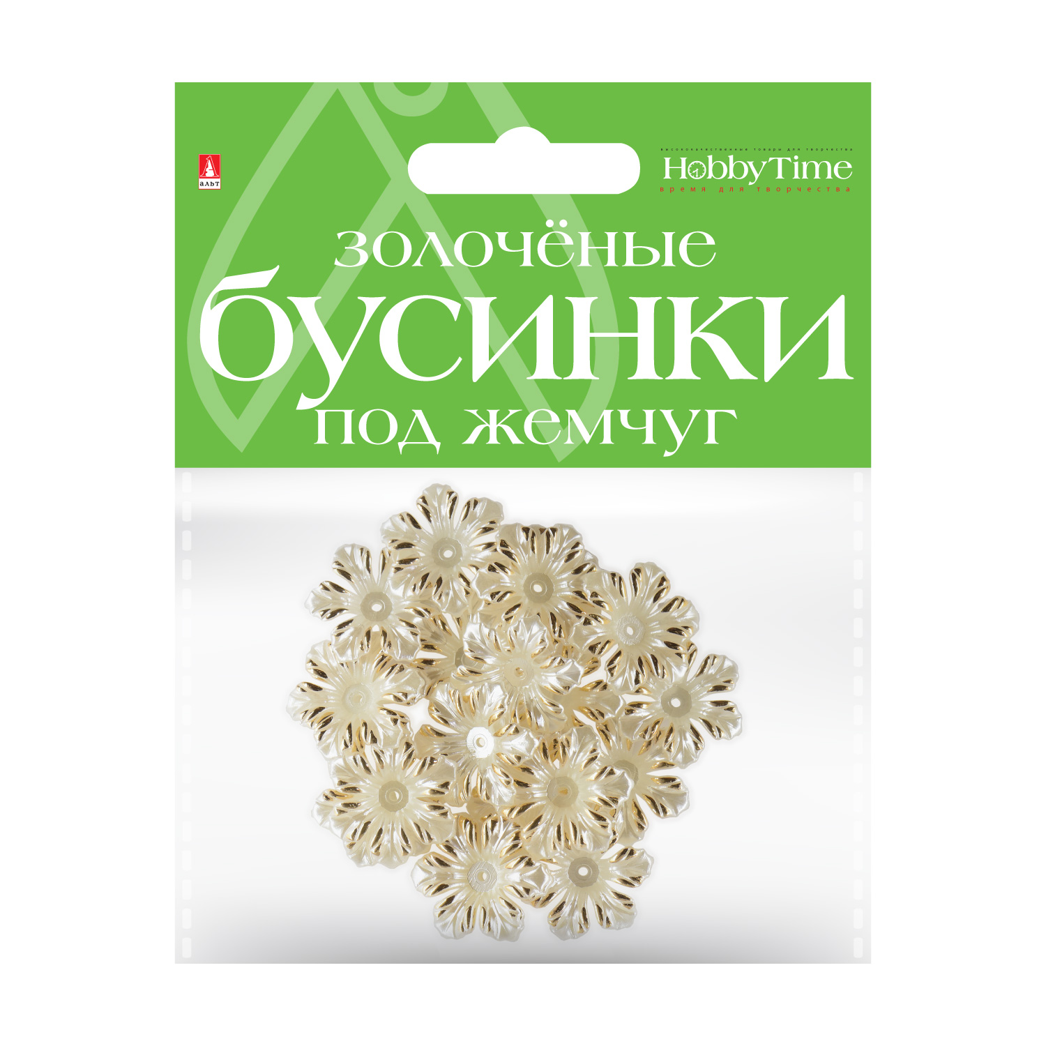 

Бусины фигурные "ЗОЛОЧЕНЫЕ" под жемчуг "ЦВЕТОЧКИ", 26 ММ, Разноцветный