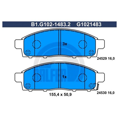 

Комплект передних тормозных колодок Galfer B1G10214832