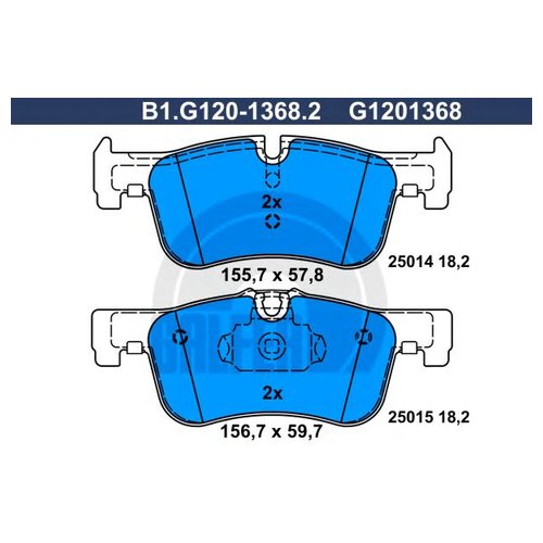 

Комплект передних тормозных колодок Galfer B1G12013682