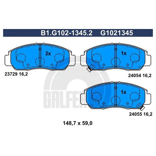 

Комплект передних тормозных колодок Galfer B1G10213452