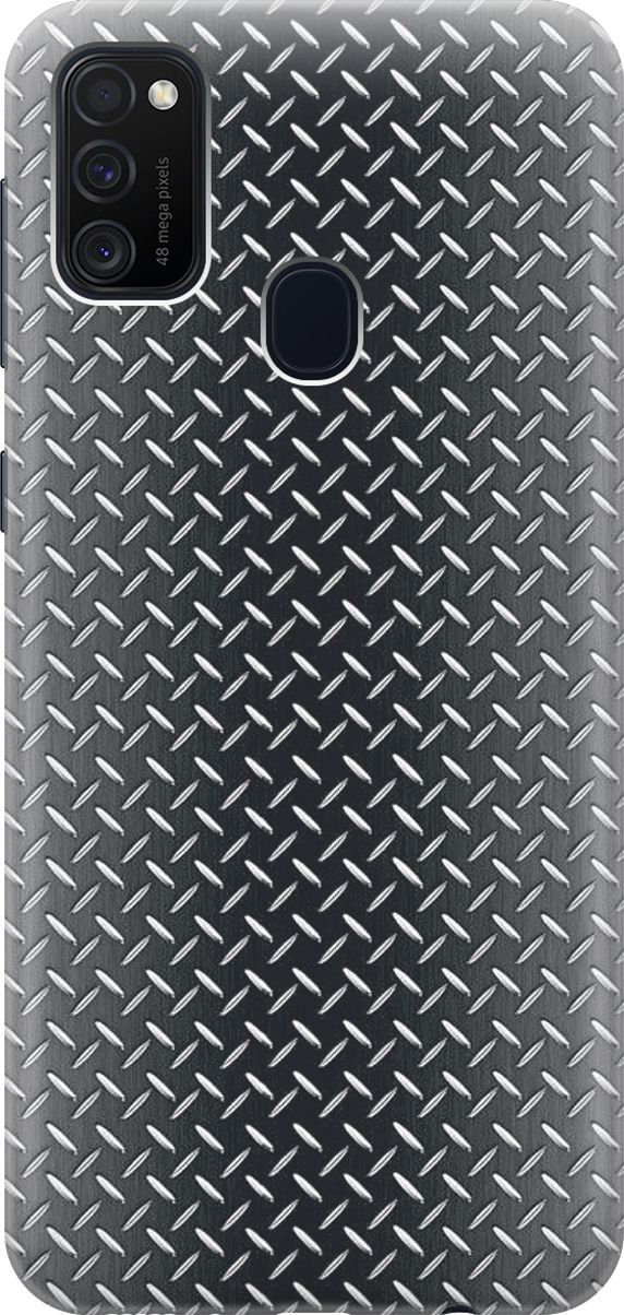 

Чехол на Samsung Galaxy M21/M30s с принтом "Металлическая пластина", Белый;серый, 7352