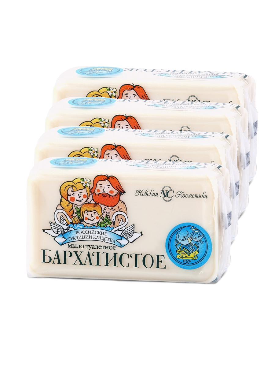 

Комплект Туалетное мыло Невская Косметика Бархатистое 140 г х 4 шт., Бархатистое