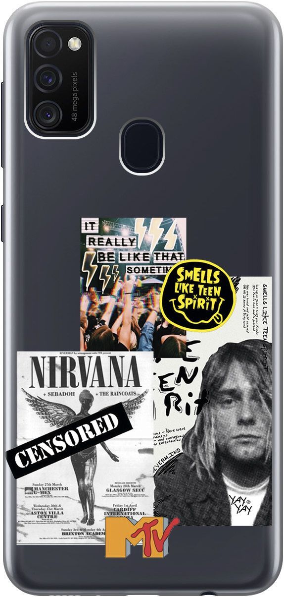 

Чехол на Samsung Galaxy M21/M30s с принтом "Nirvana" прозрачный, Прозрачный;белый, 5421