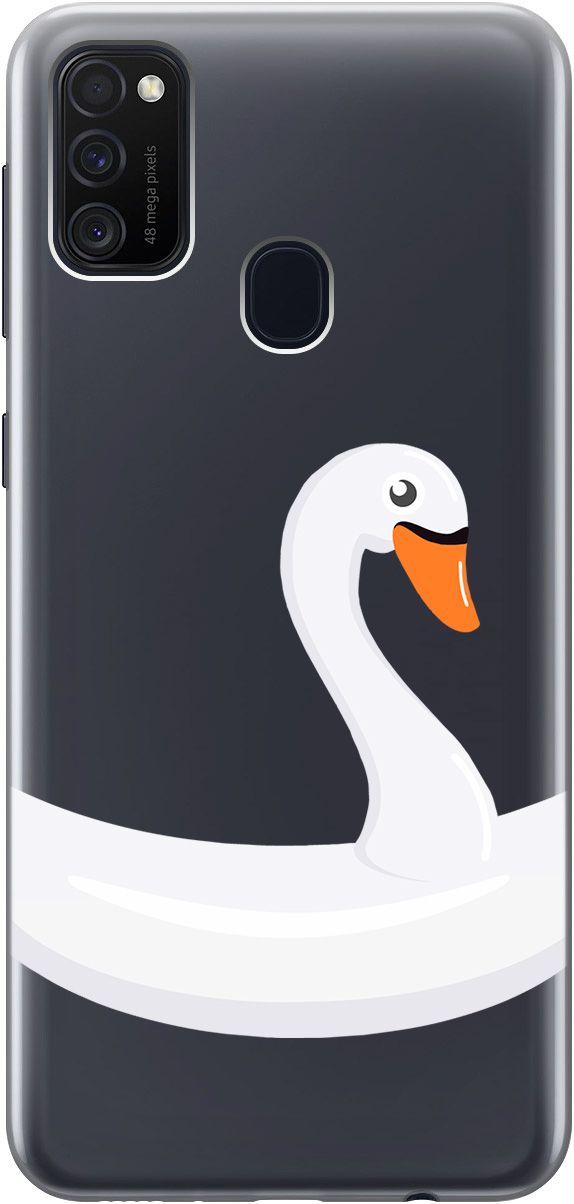 

Чехол на Samsung Galaxy M21/M30s с принтом "Swan Swim Ring" прозрачный, 5421