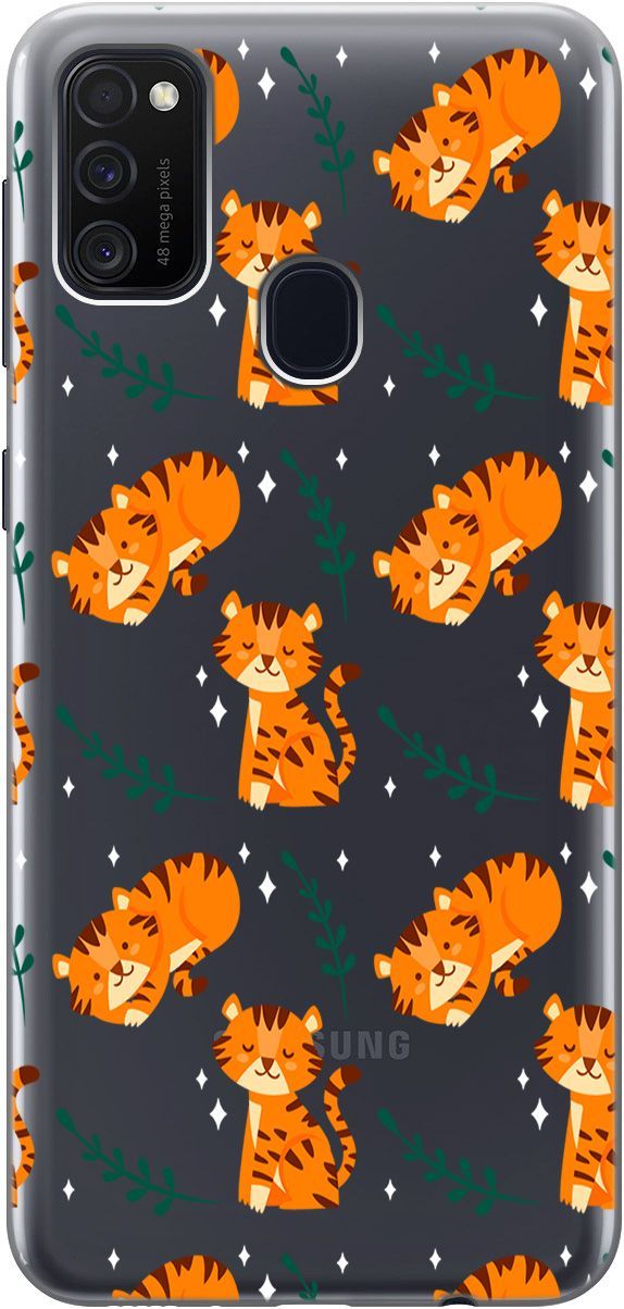 

Силиконовый чехол на Samsung Galaxy M21/M30s с принтом "Tigers" прозрачный, Прозрачный;бежевый, 5421