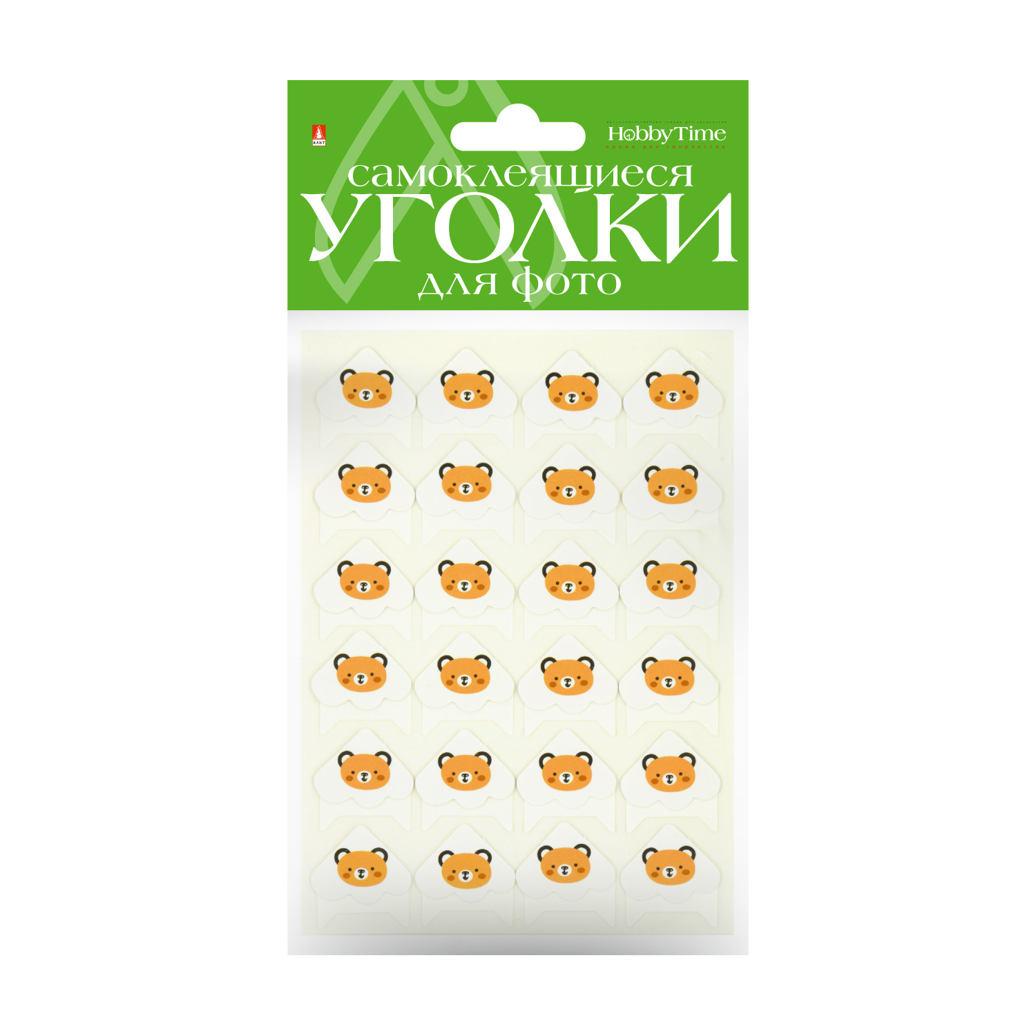 

Уголки для фото самоклеящиеся МИШКА, 24 ШТ