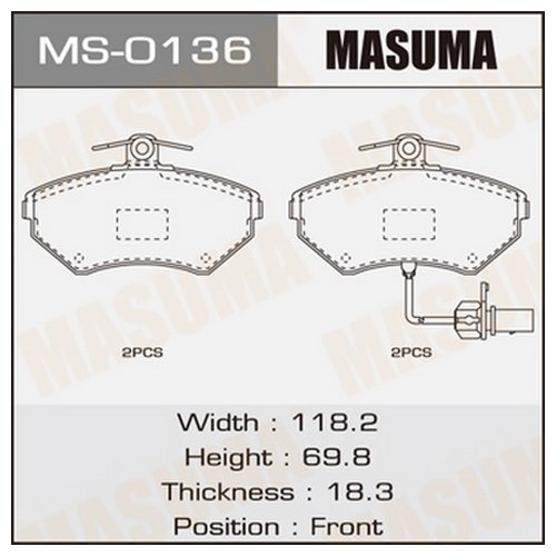 

Тормозные колодки MASUMA для Audi A4, A6 Allroad, A8 MS0136