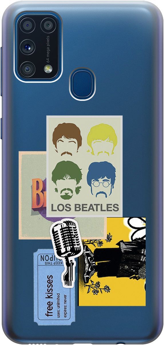 

Чехол на Samsung Galaxy M31 с принтом "Beatles Stickers" прозрачный, Прозрачный;бежевый, 5424