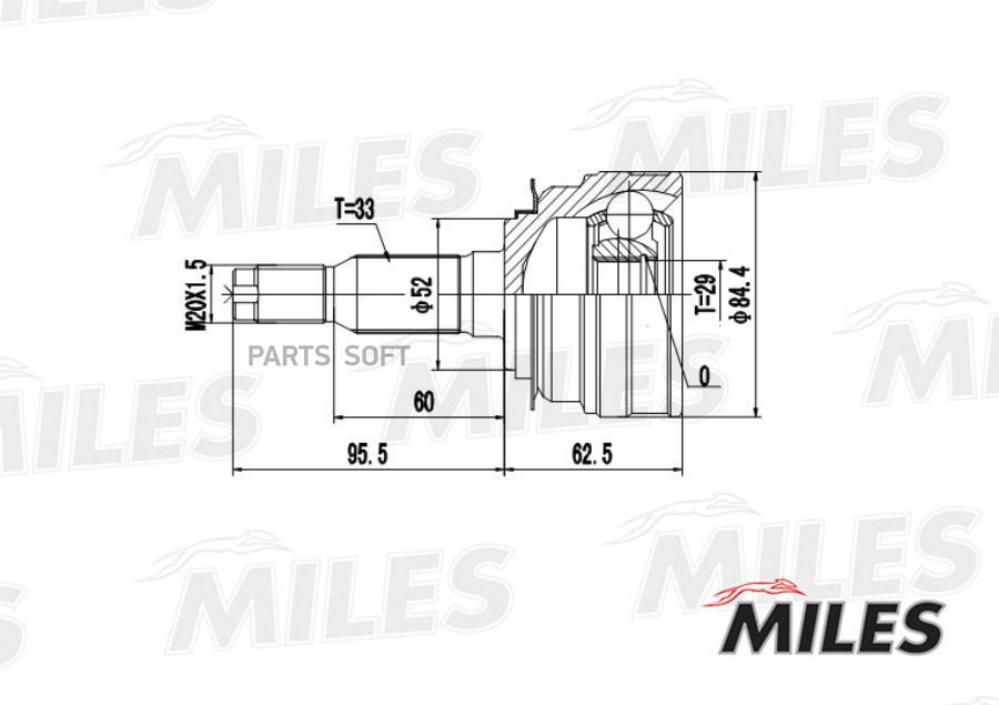 

MILES Шрус MILES GA20077 комплект