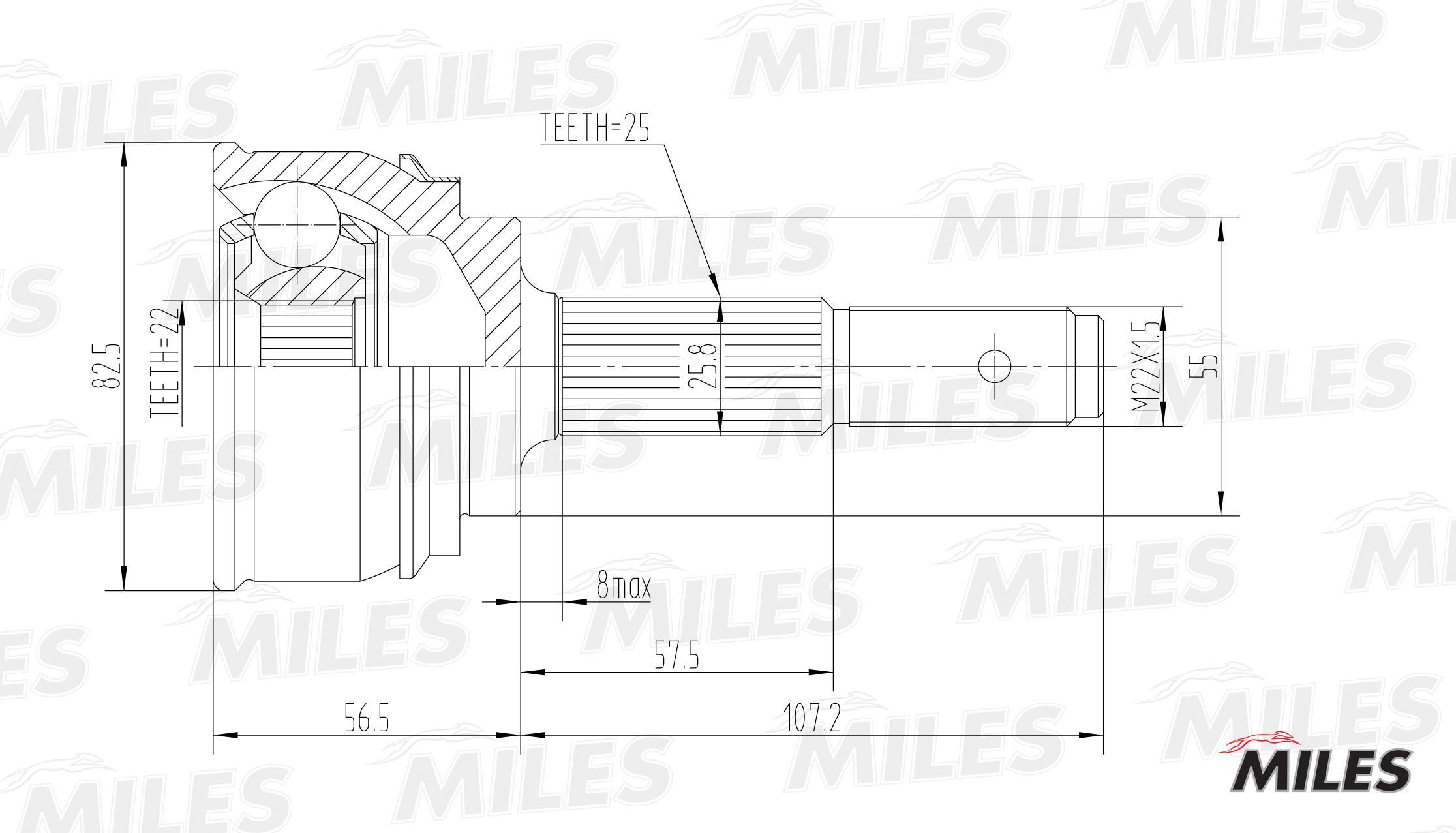 

MILES Шрус MILES ga20282 комплект