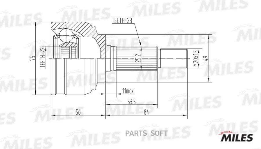 

MILES Шрус MILES GA20308 комплект