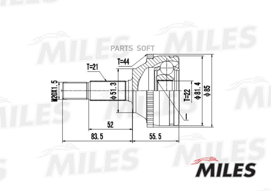 

MILES Шрус MILES ga20397 комплект