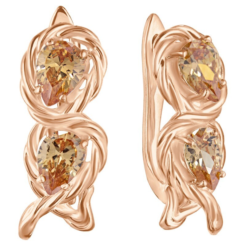 

Серьги из серебра с кристаллом ювелирным LAZURIT-ONLINE 8299RG, 8299RG