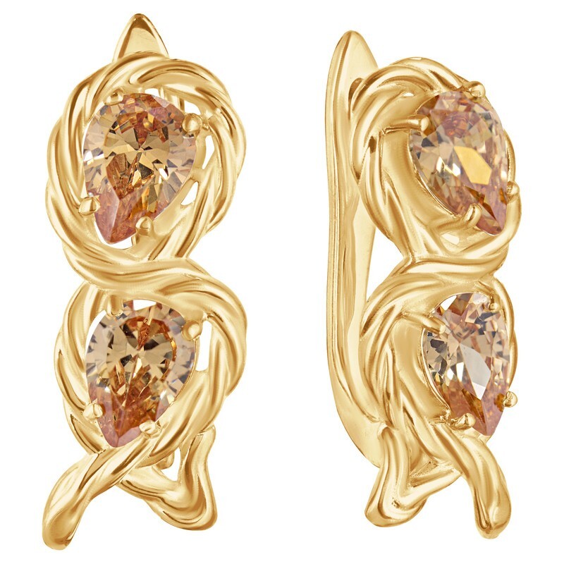 

Серьги из серебра с кристаллом ювелирным LAZURIT-ONLINE 8299YG, 8299YG