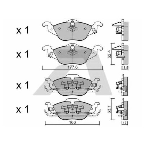 

Комплект передних тормозных колодок Opel Astra Aisin BPOP1006 для Opel Astra