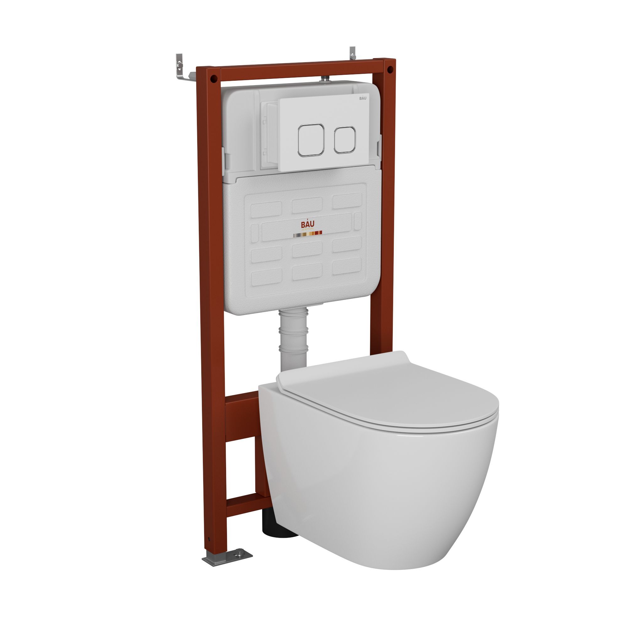 

Комплект BAU 6 в 1: инсталляция BAU IDEAL, унитаз Bau Dream Hurricane-5, сиденье, клавиша, E458103_BL0001-HQ5