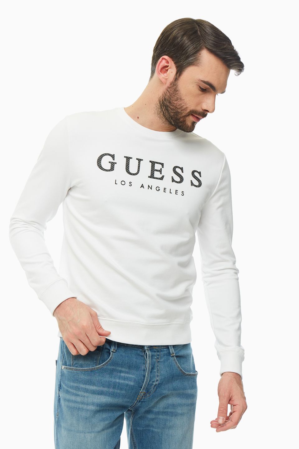

Свитшот мужской Guess M01Q54-K6ZS0-TWHT белый L, M01Q54-K6ZS0-TWHT