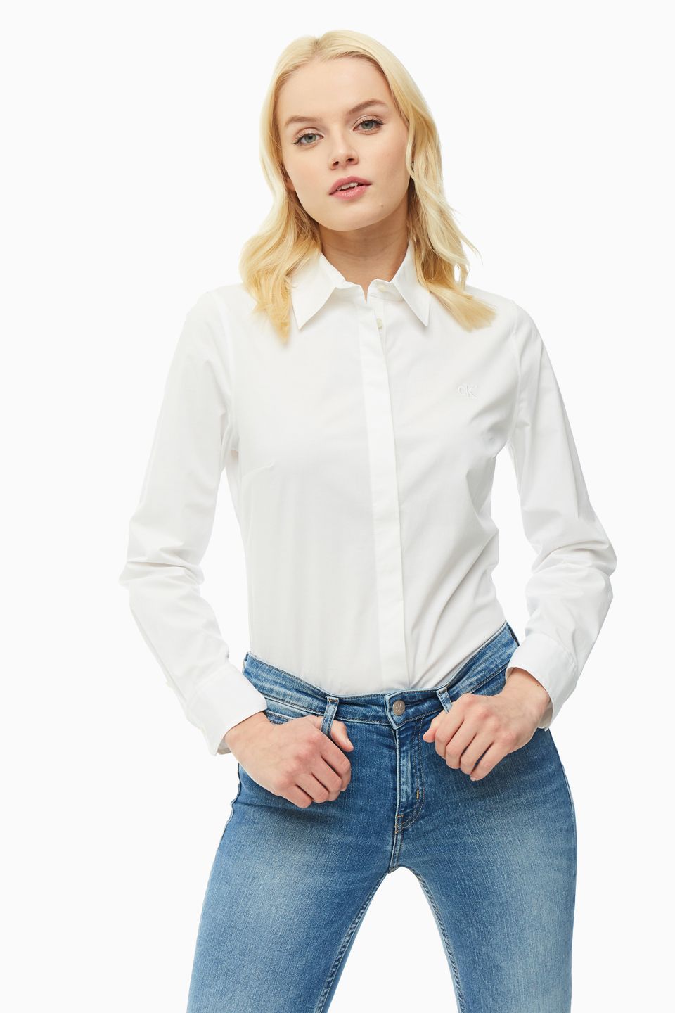 

Рубашка женская Calvin Klein Jeans J20J212885.YAF0 белая L, Белый, J20J212885.YAF0