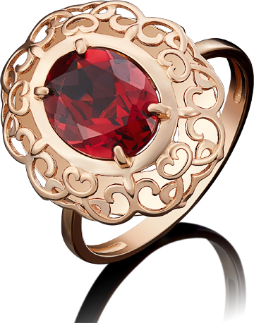

Кольцо из золота р. 20,5 PLATINA jewelry 01-4814-00-204-1110-46, гранат, 01-4814-00-204-1110-46