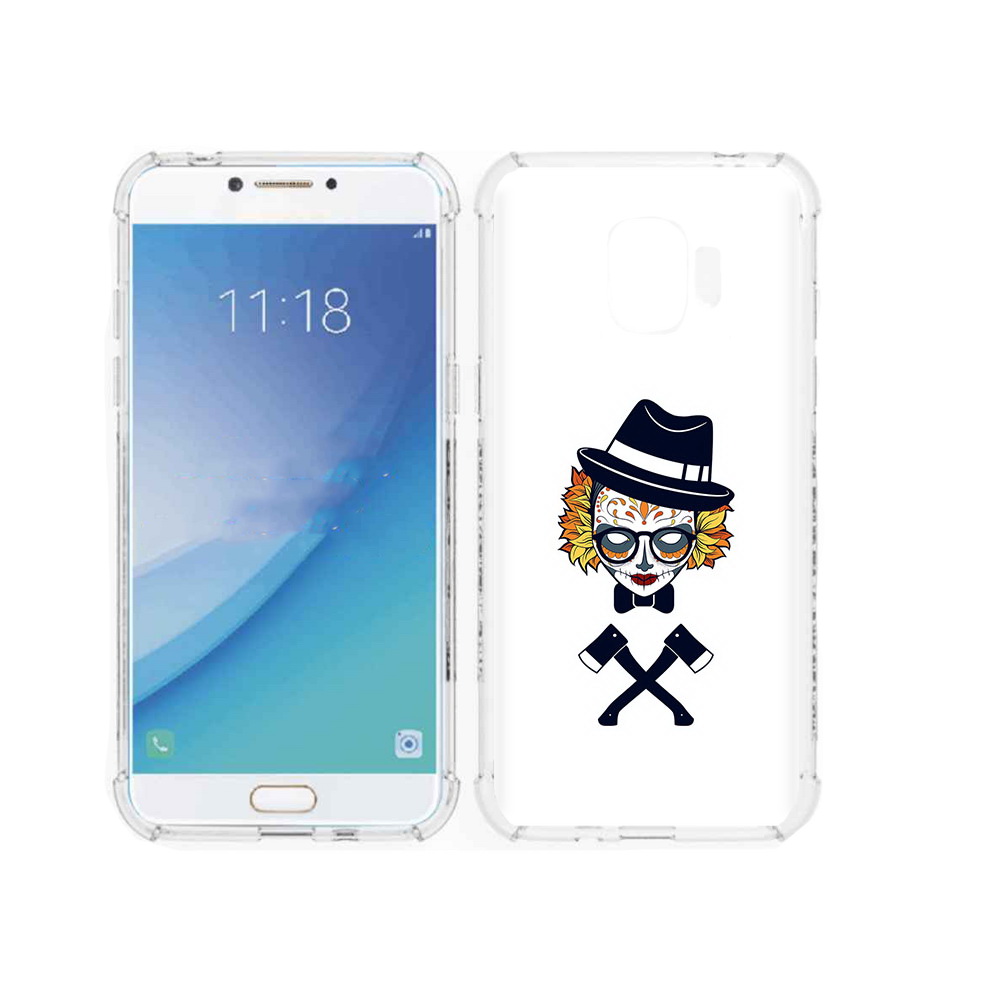 

Чехол MyPads Tocco для Samsung Galaxy J2 Pro (2018) девушка в маске с топорами рисунок, Прозрачный, Tocco