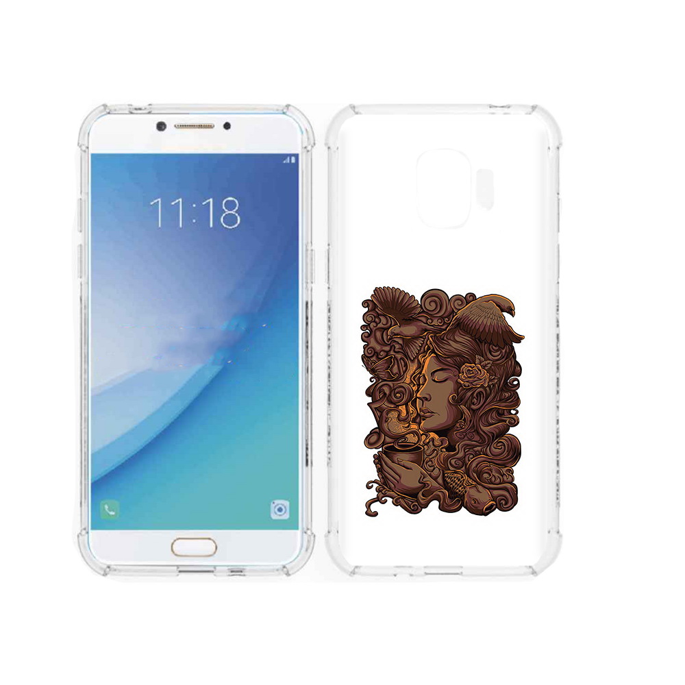 

Чехол MyPads Tocco для Samsung Galaxy J2 Pro (2018) девушка с длинными волосами абстракция, Прозрачный, Tocco