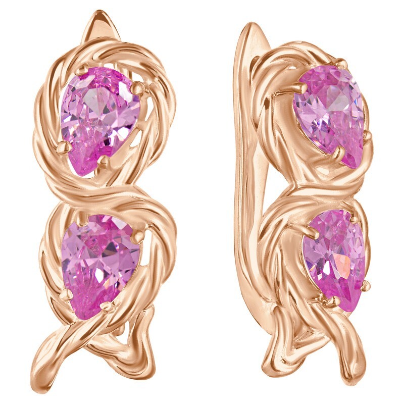 

Серьги из серебра с кристаллом ювелирным LAZURIT-ONLINE 8300RG, 8300RG