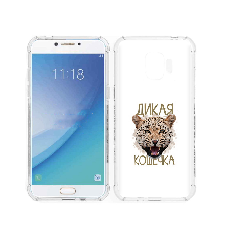 

Чехол MyPads Tocco для Samsung Galaxy J2 Pro (2018) дикая кошечка (PT226925.585.324), Прозрачный, Tocco