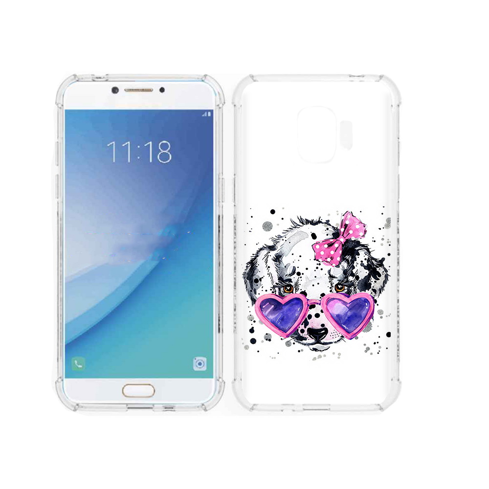 

Чехол MyPads Tocco для Samsung Galaxy J2 Pro (2018) долматинец в очках (PT226925.585.337), Прозрачный, Tocco