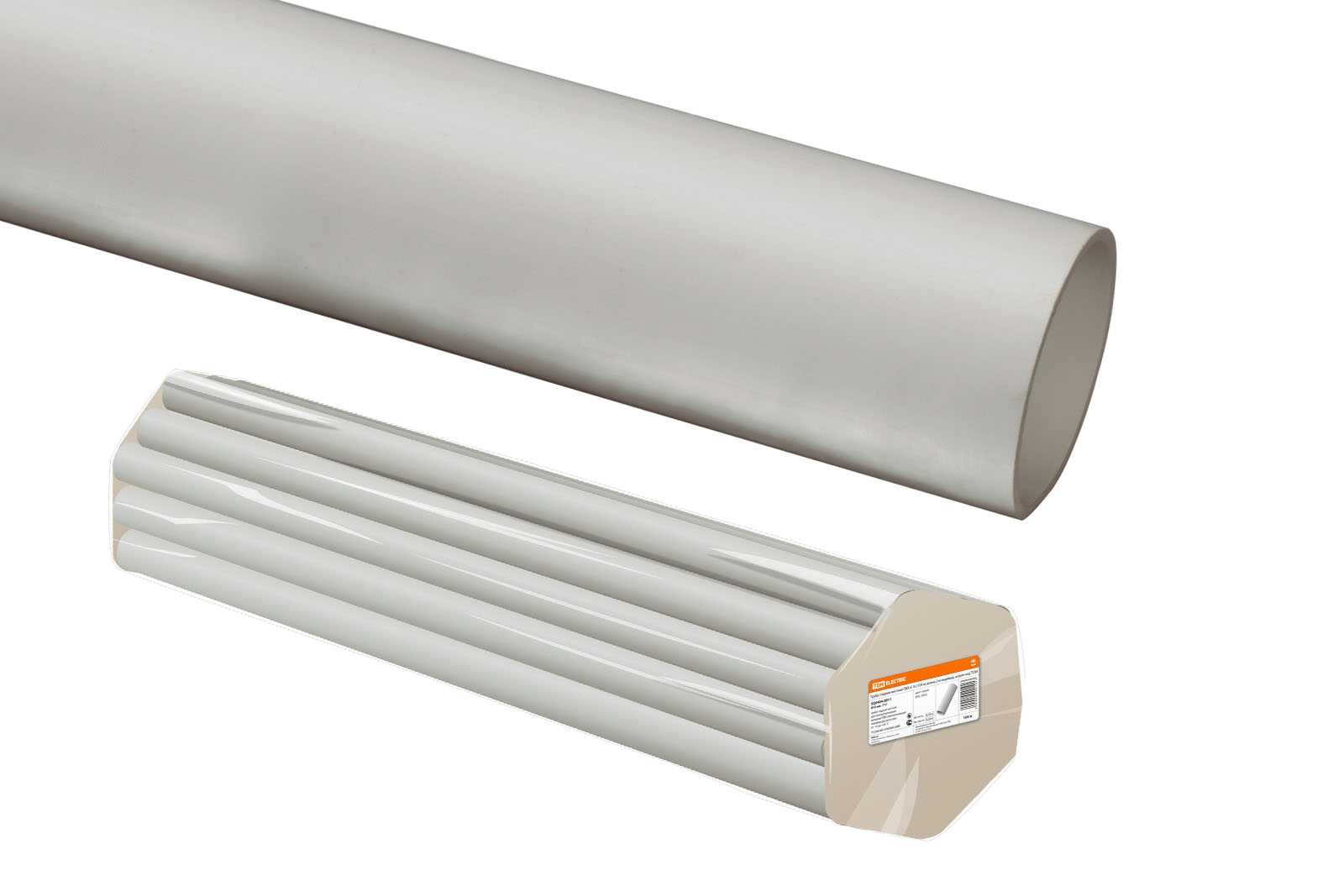 фото Труба гладкая жесткая пвх d 32 (72 м) длина 3 м, серая tdm sq0404-0008 tdm electric