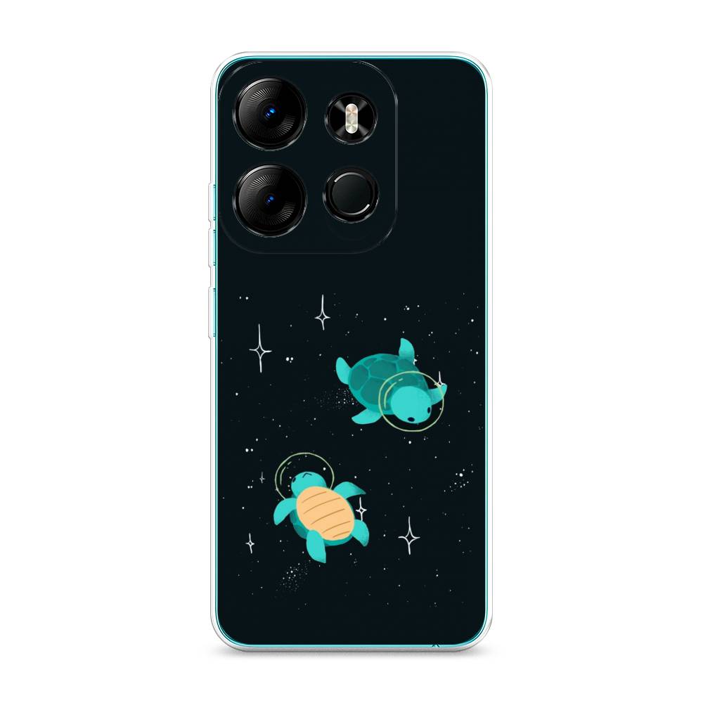 

Чехол Awog на Tecno Spark Go 2023"Черепашки космонавты", Черный;синий, 303150-4