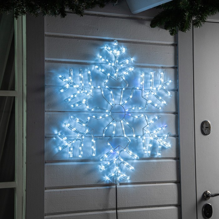 

Светодиодная фигура Снежинка, 85 см, дюралайт, 264 LED, 220 В, мерцание, свечение белый/