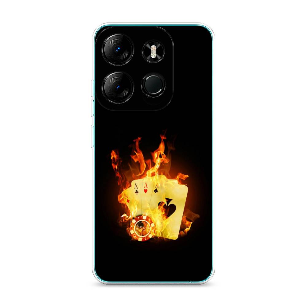 

Чехол Awog на Tecno Spark Go 2023"Горящие карты", Черный;оранжевый, 303150-9