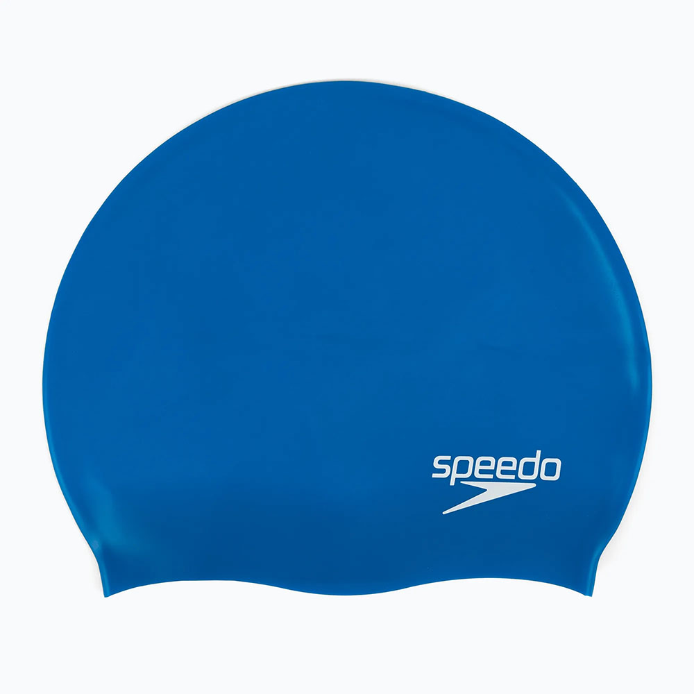 

Шапочка для плавания детская SPEEDO Plain Flat Silicone Cap Jr силикон синий, Plain Flat Silicone Cap Jr