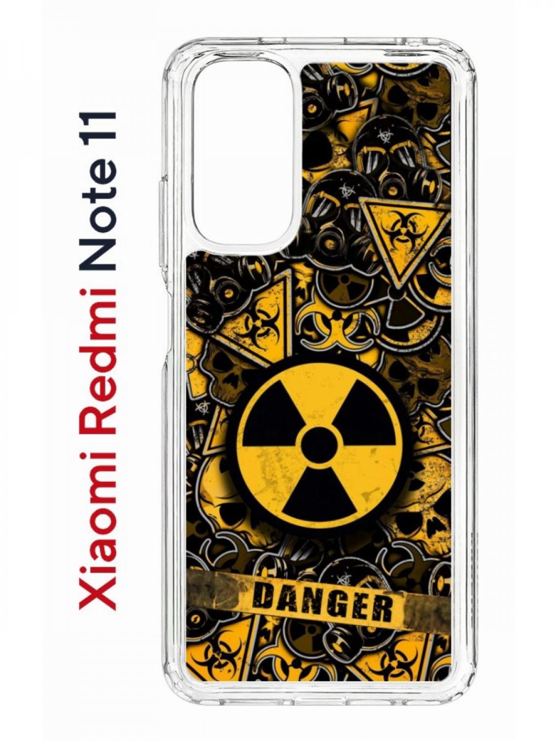 фото Чехол на xiaomi redmi note 11/11s kruche print danger,противоударный бампер с принтом кruче